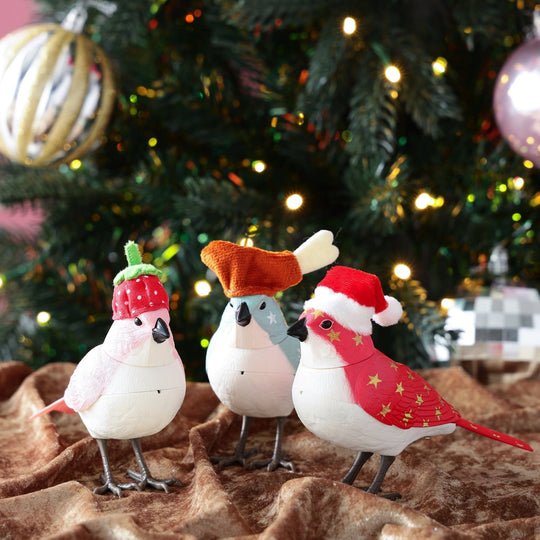 Music Bird Christmas Berry Pink