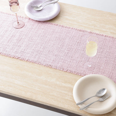 Fringe Table Runner Pink