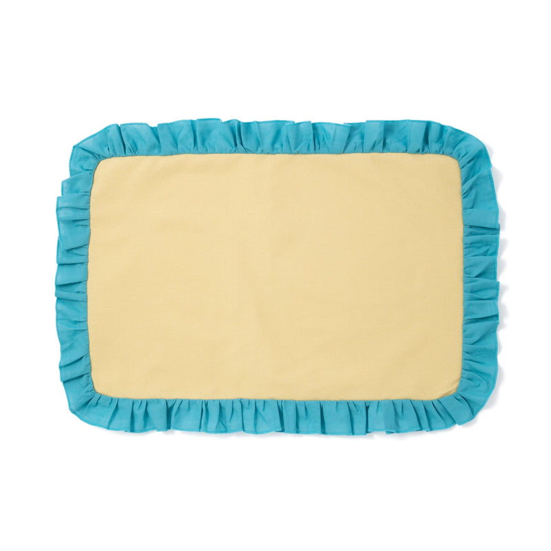 Bicolor Frill Lunch Mat Yellow X Blue