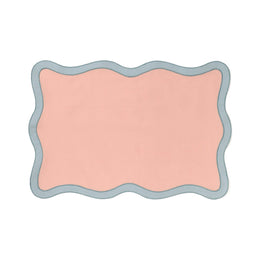 BICOLORWAVE 波紋邊雙色午餐墊粉紅色×藍色