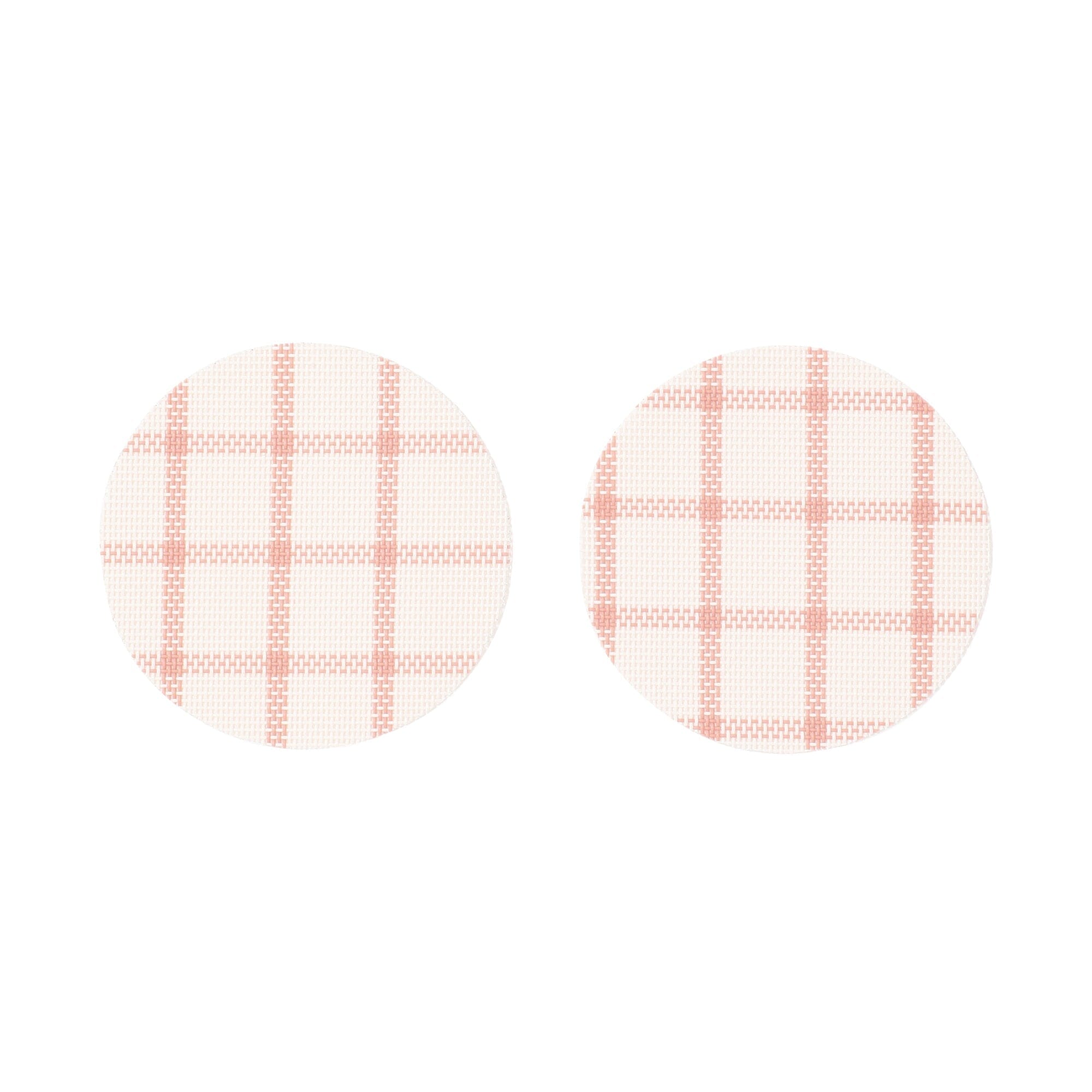 Windowpane Check Coaster Set Of 2 Pink