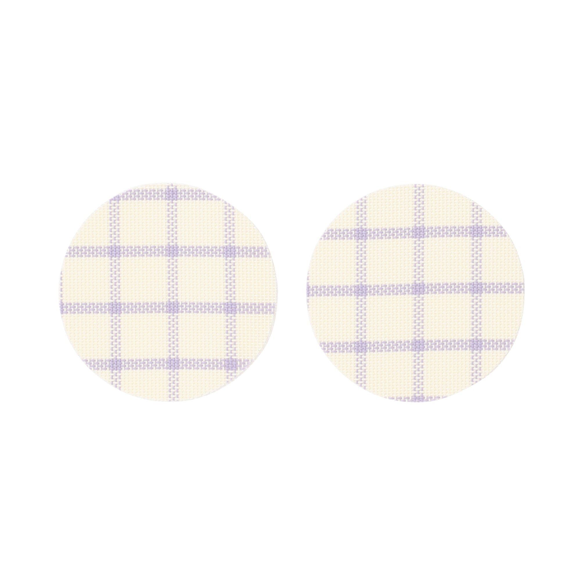 Windowpane Check Coaster Set Of 2 Purple