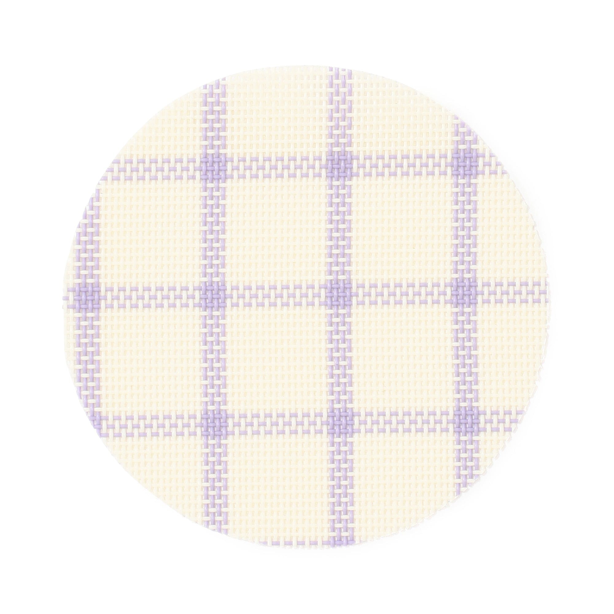 Windowpane Check Coaster Set Of 2 Purple