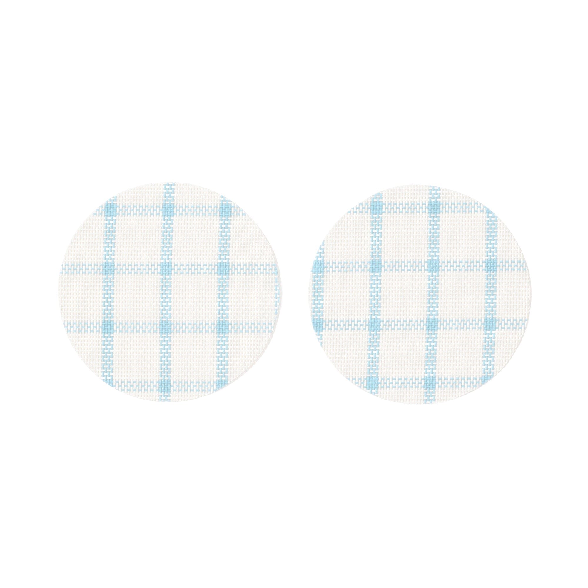 Windowpane Check Coasters Set Of 2 Blue