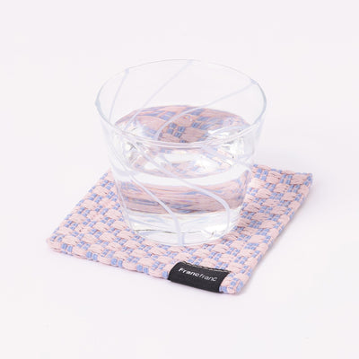 Weave Coaster Checkered Pink X Blue