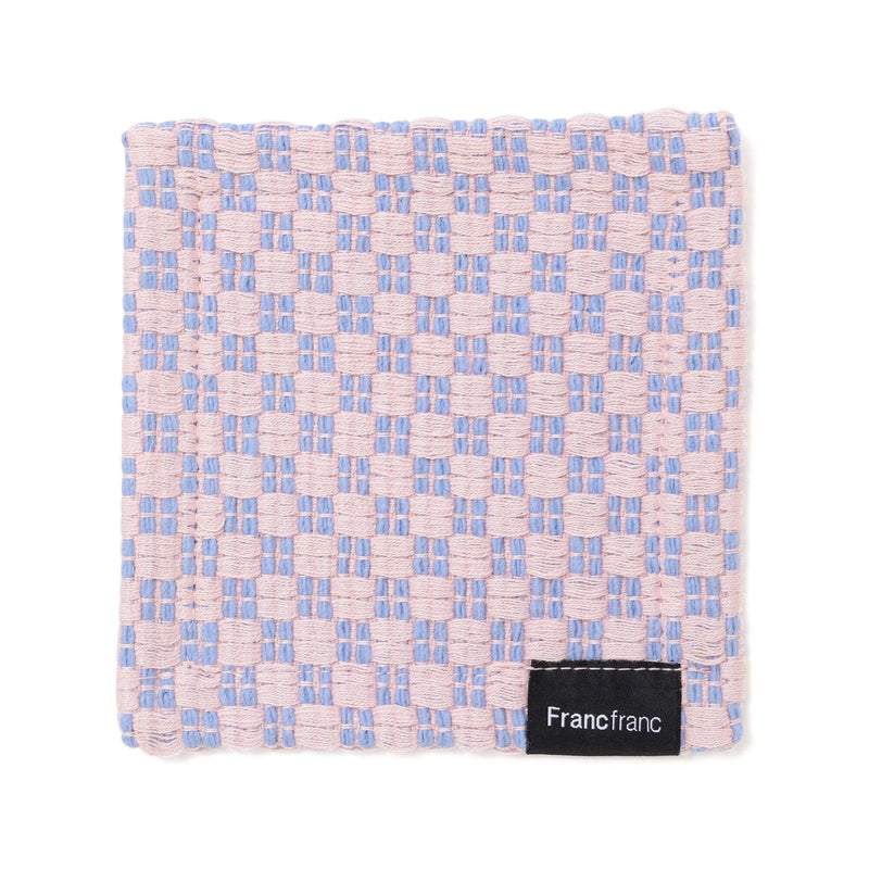 Weave Coaster Checkered Pink X Blue