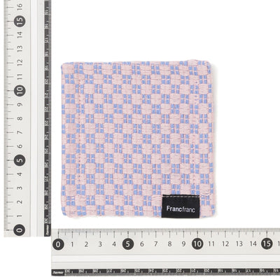 Weave Coaster Checkered Pink X Blue