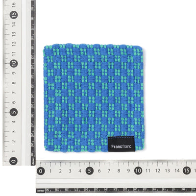 Weave Coaster Checkered Blue X Green