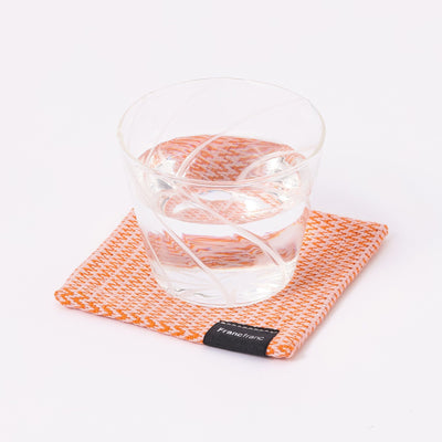 Weave Coaster Chevron Orange X Pink