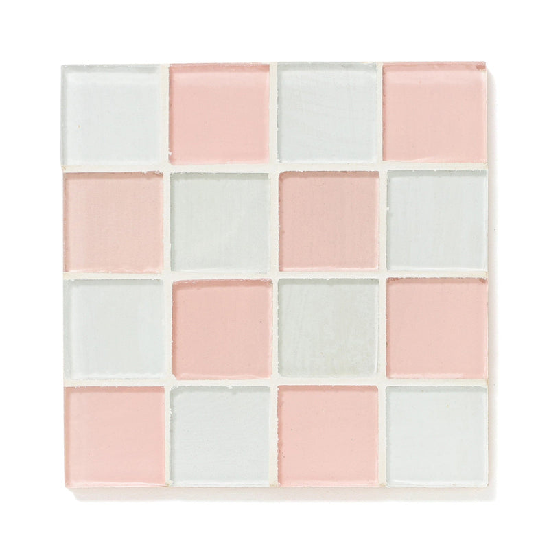 Tile Coaster Pink X White