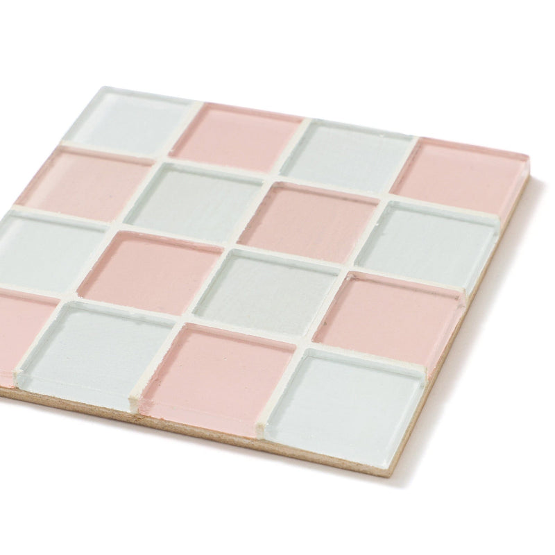 Tile Coaster Pink X White