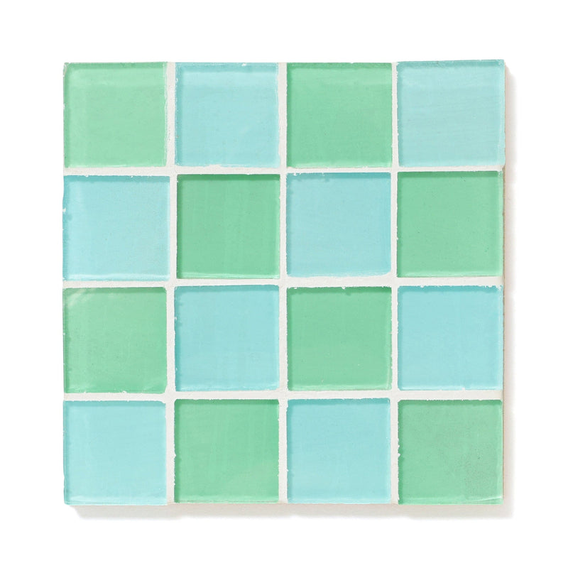 Tile Coaster Blue X Green