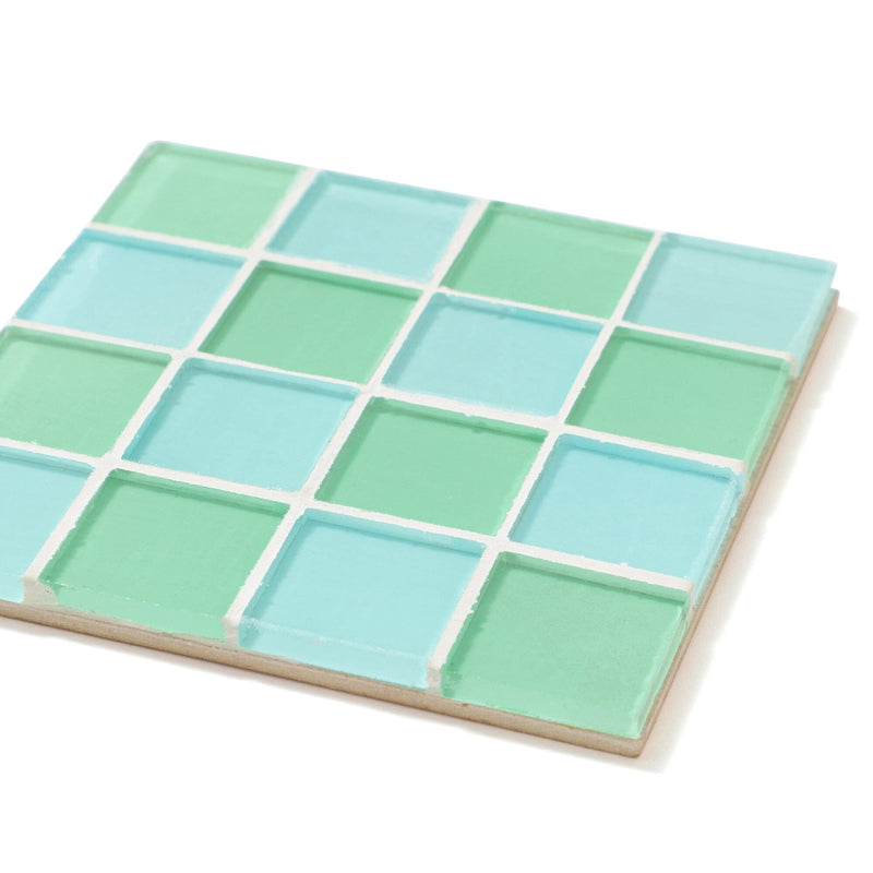 Tile Coaster Blue X Green