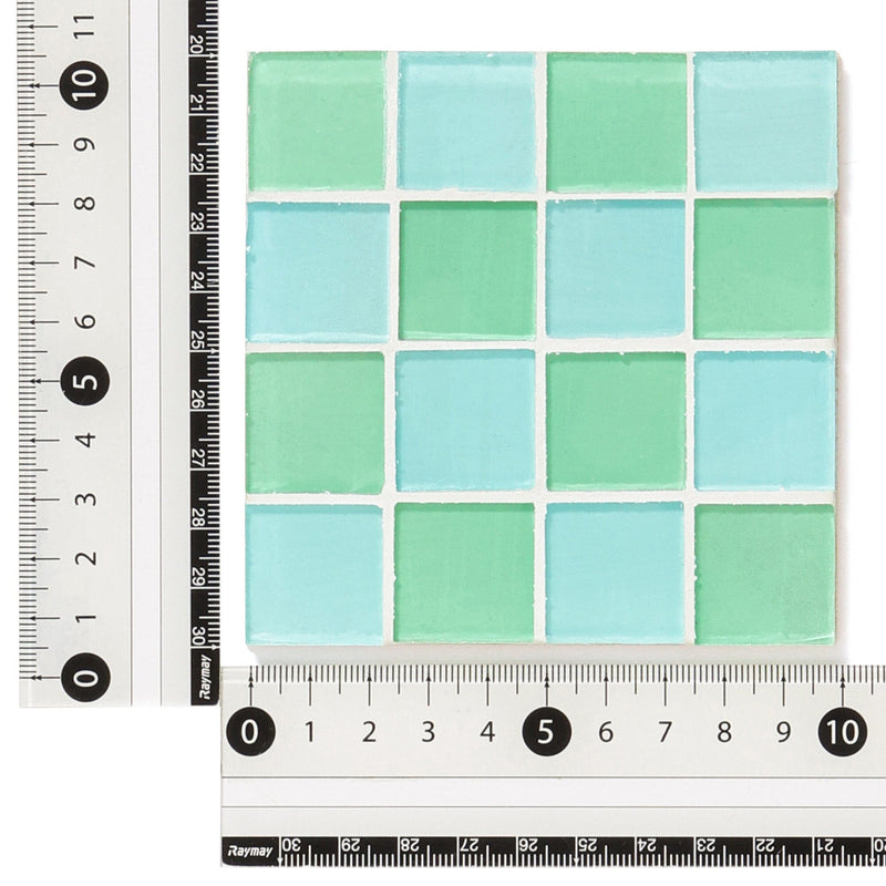 Tile Coaster Blue X Green