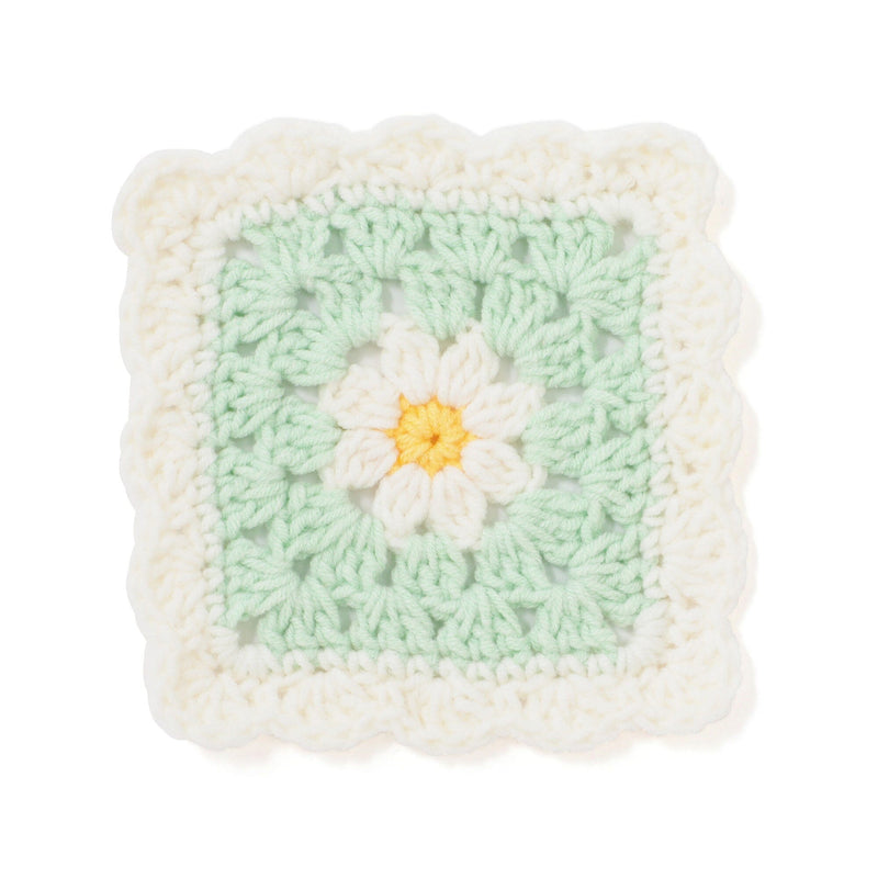Crochet Flower Coaster Green
