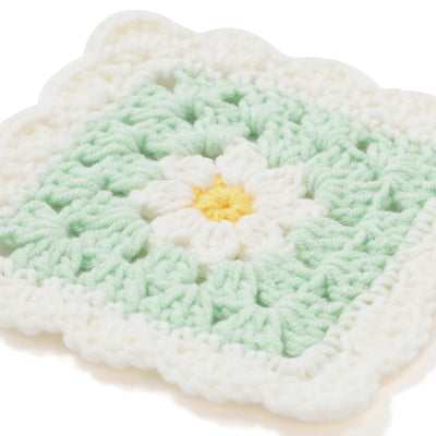 Crochet Flower Coaster Green