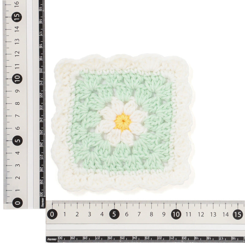 Crochet Flower Coaster Green