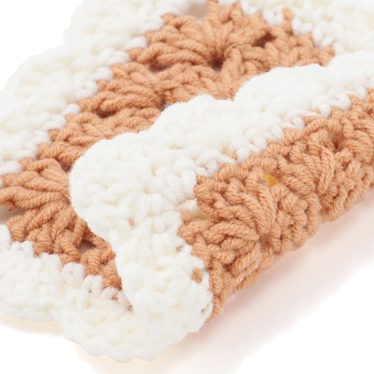 Crochet Flower Coaster Brown