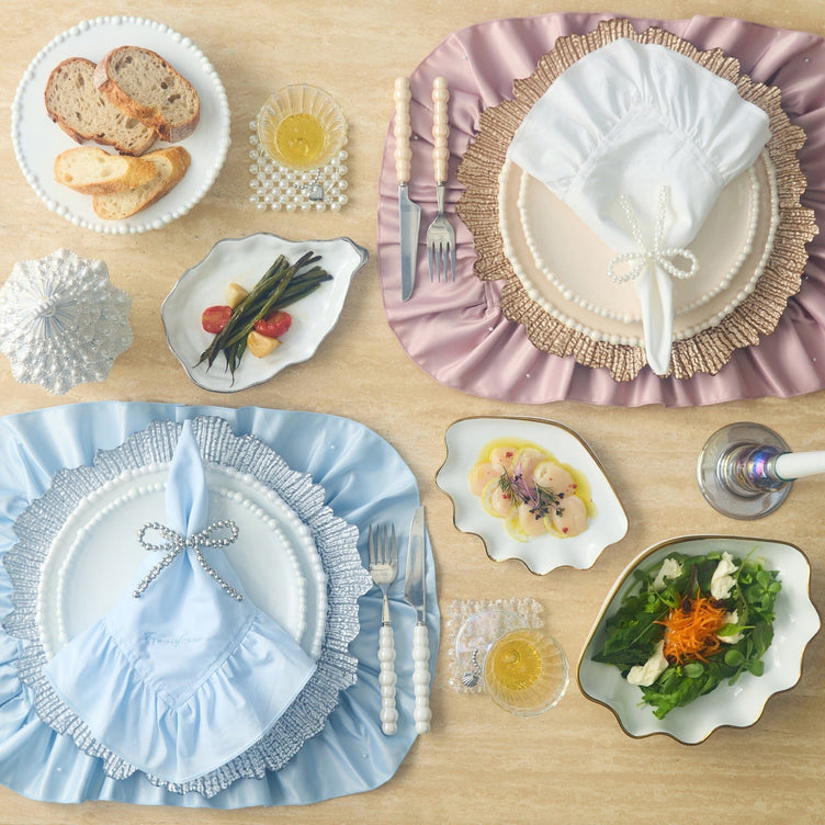 Napkin Rings 2pcs Pearl Ribbon