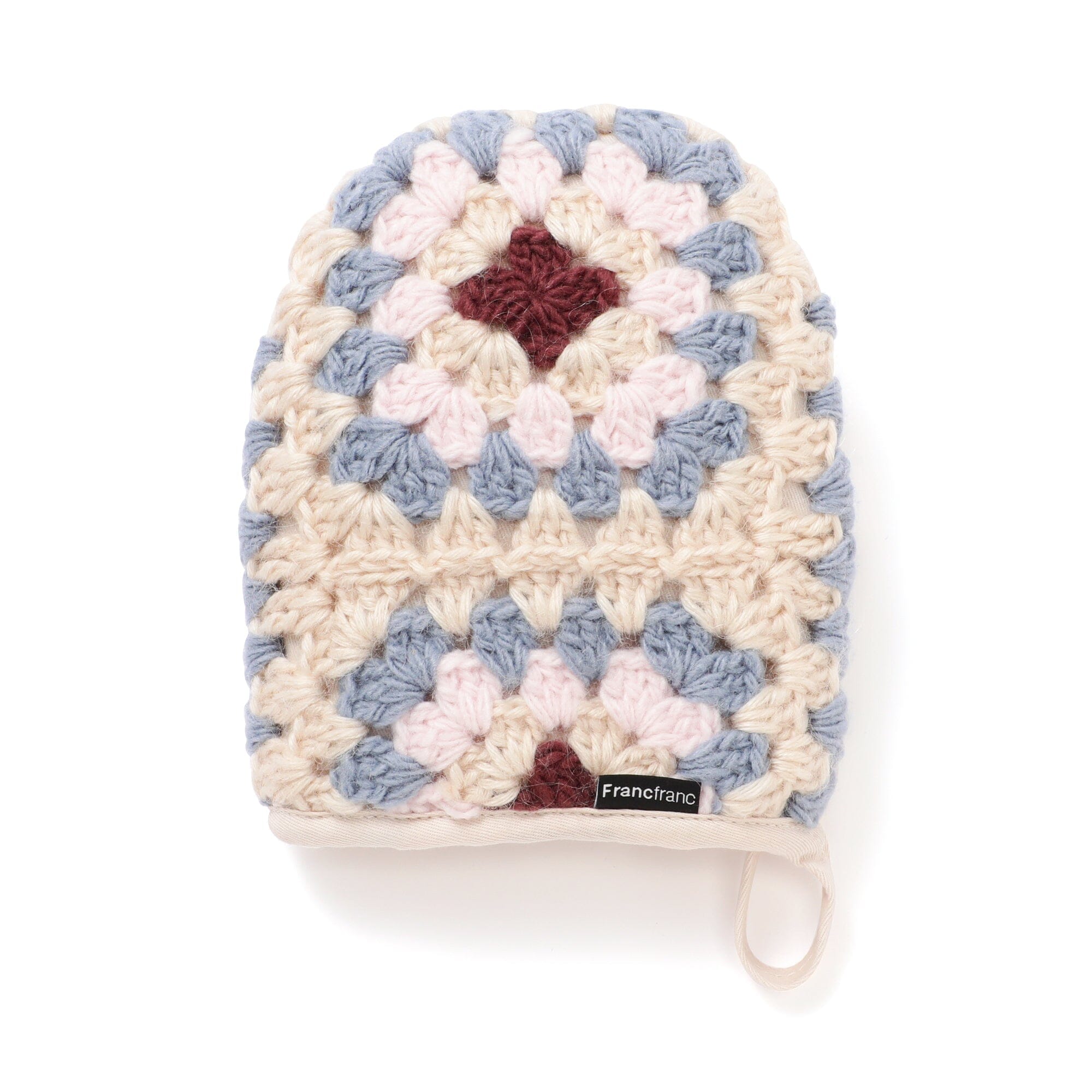 鉤針編織手套 藍色