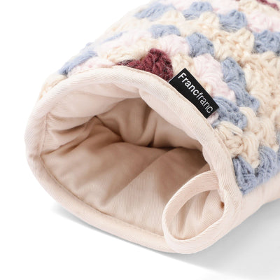 鉤針編織手套 藍色