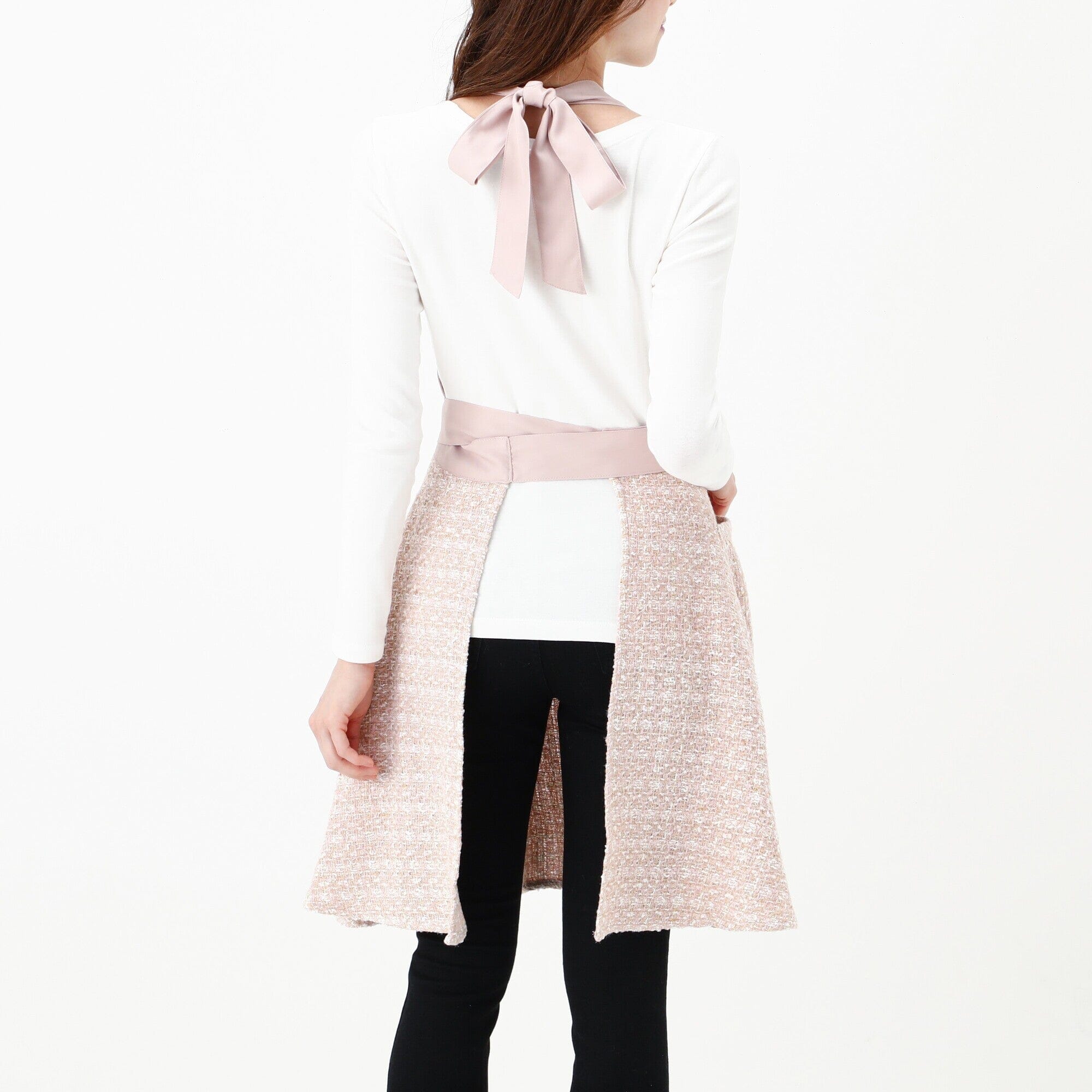Tweed Full Apron Pink