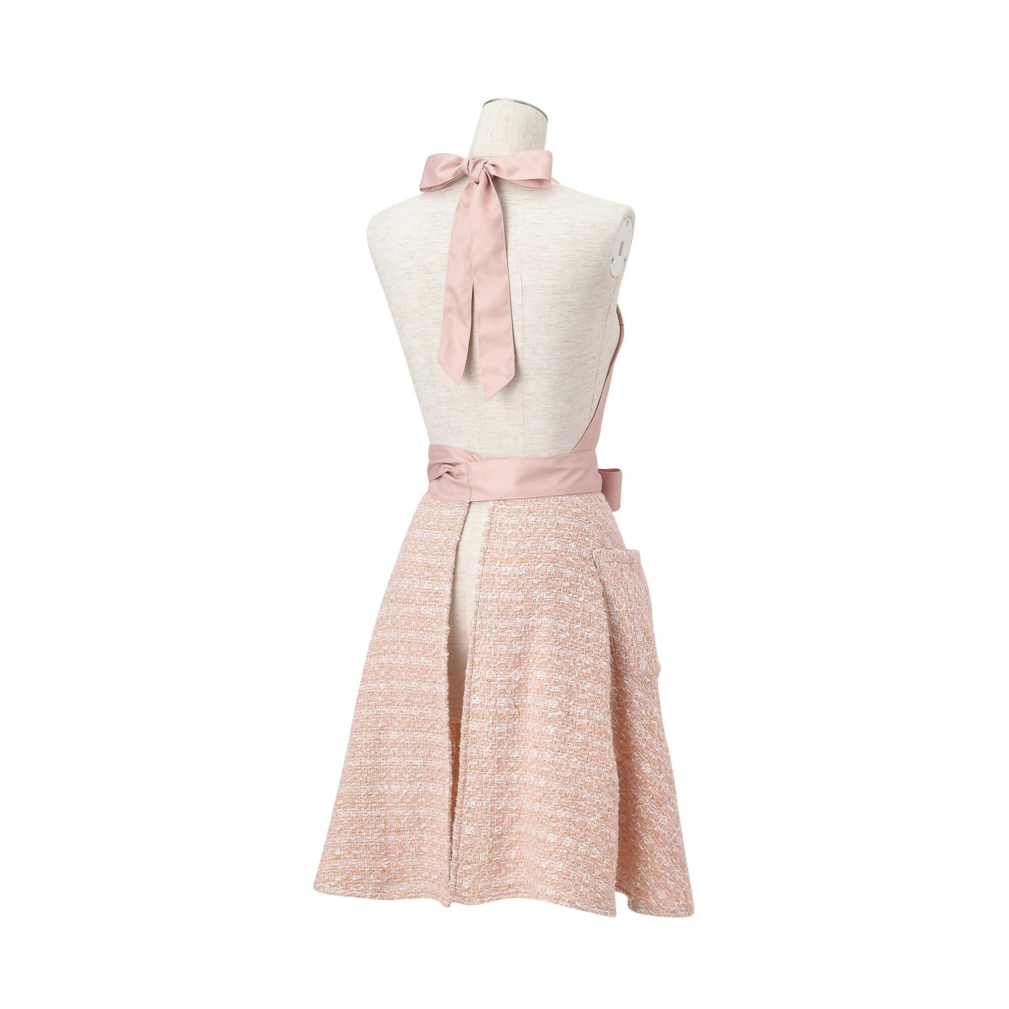 Tweed Full Apron Pink