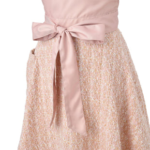 Tweed Full Apron Pink