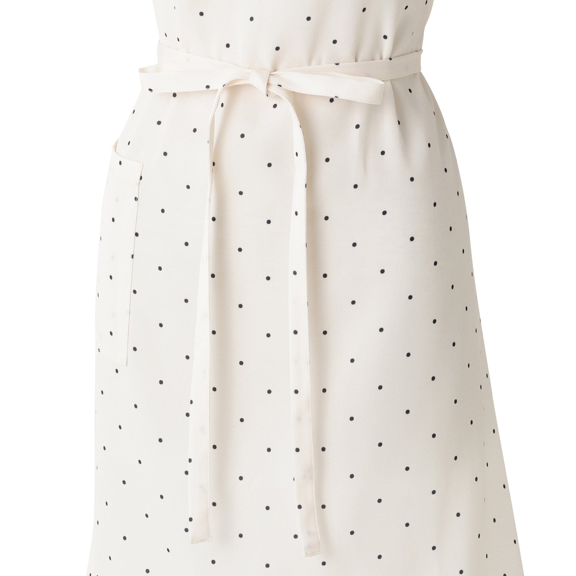 Polka Dot Frill Full Apron Ivory