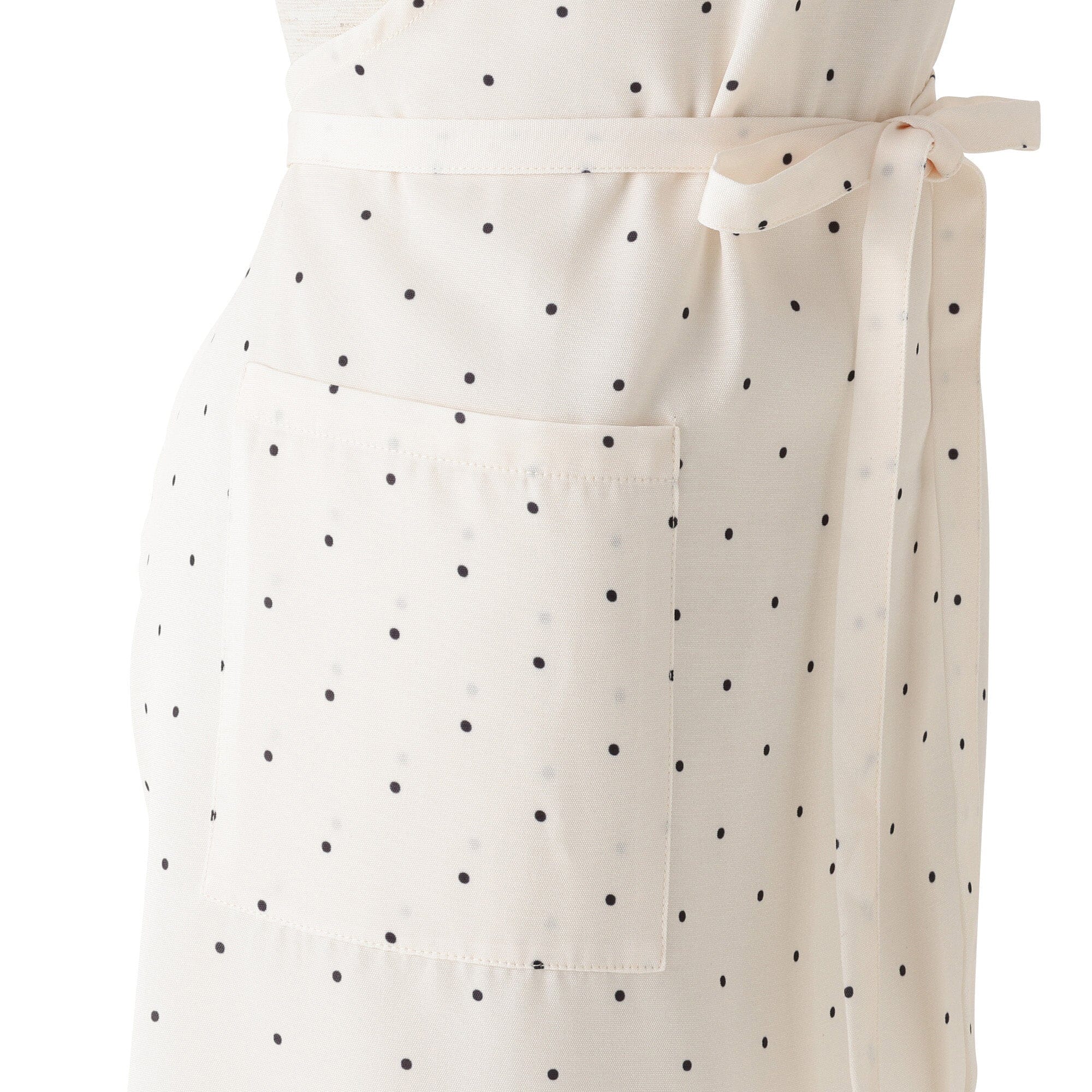 Polka Dot Frill Full Apron Ivory