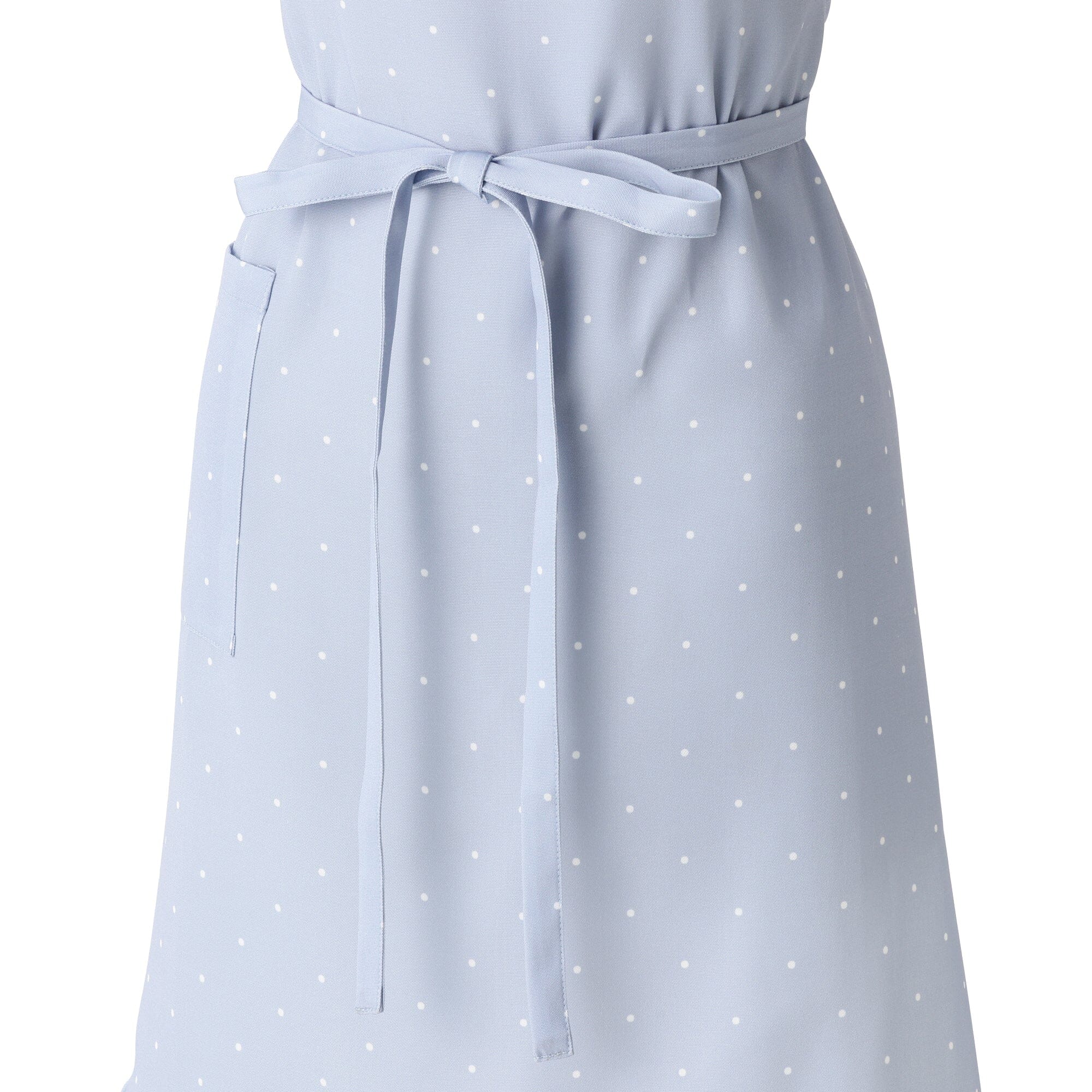 Polka Dot Frill Full Apron Blue