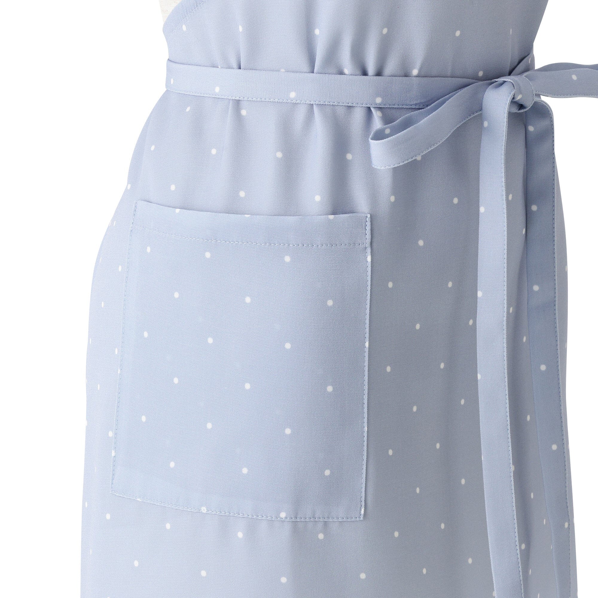 Polka Dot Frill Full Apron Blue