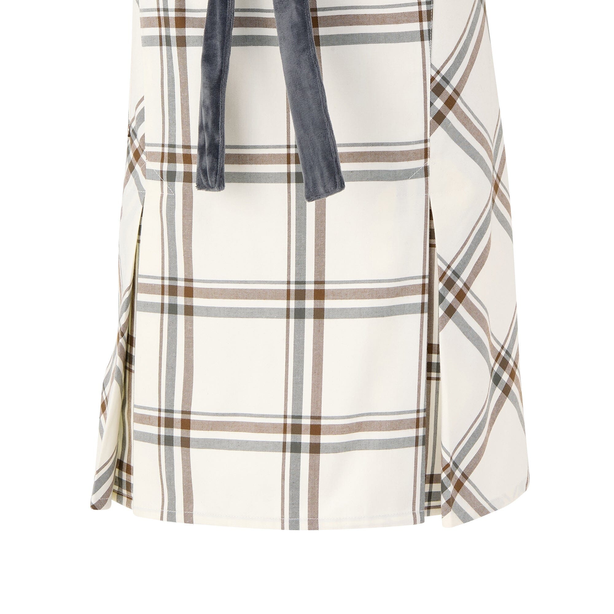 Plaid Full Apron Ivory