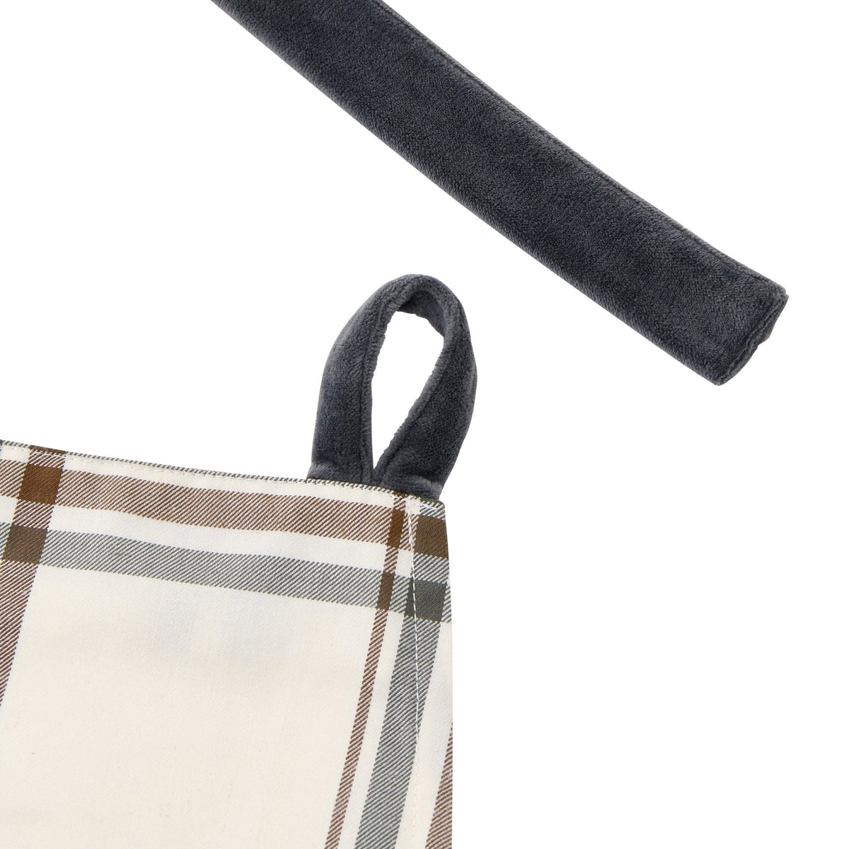 Plaid Full Apron Ivory