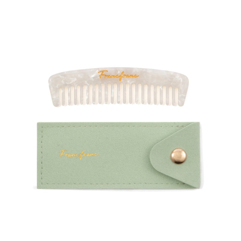 Compact Comb With Pouch S White