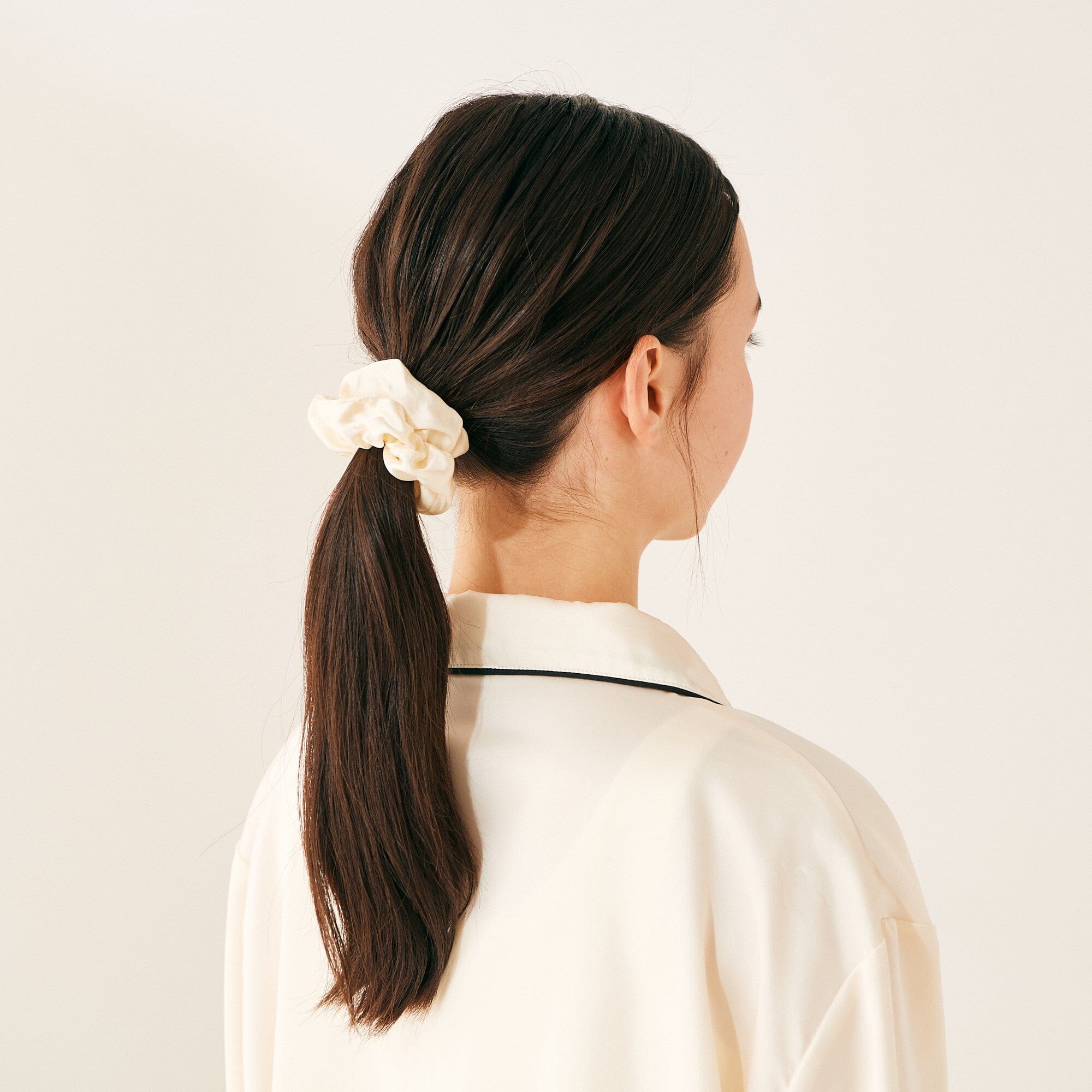 Silk Chouchou 3Pcs  Ivory