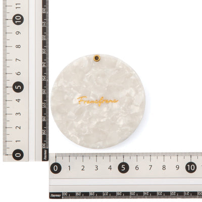 Compact Mirror With Pouch  White