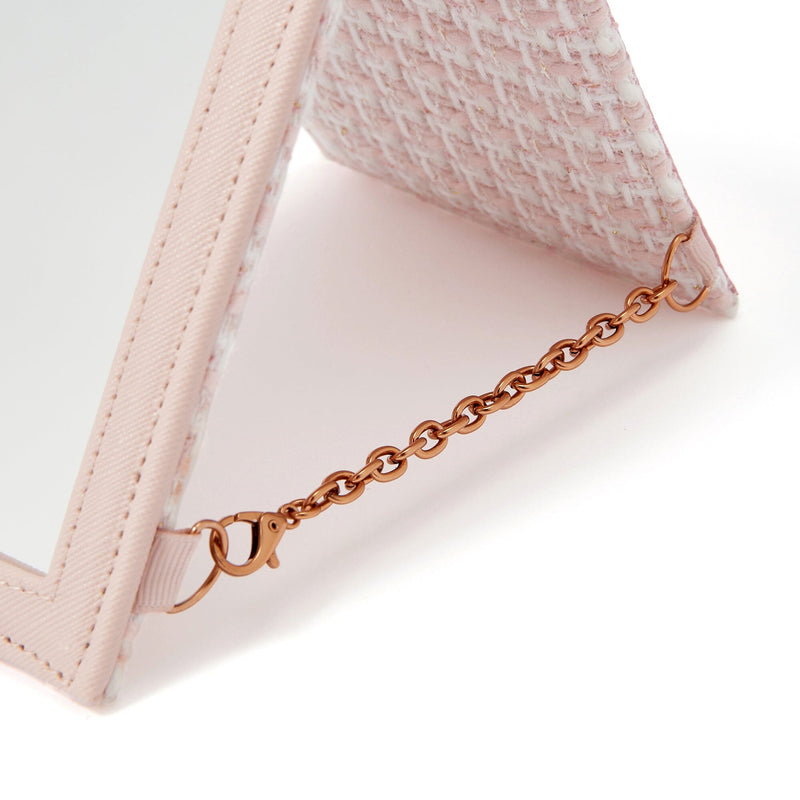 Tweed Foldable Mirror S Pink