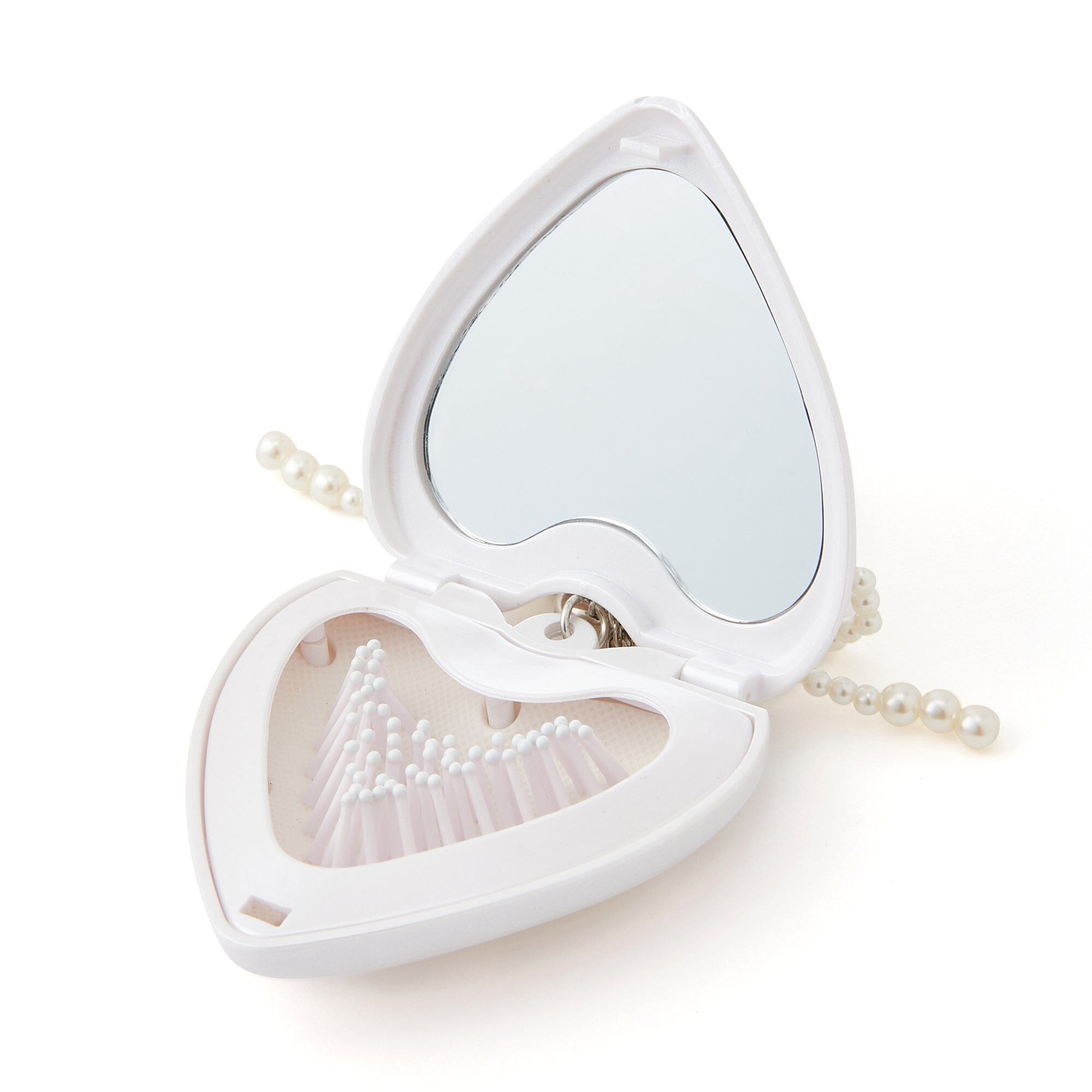 Mirror And Brush With Charm White