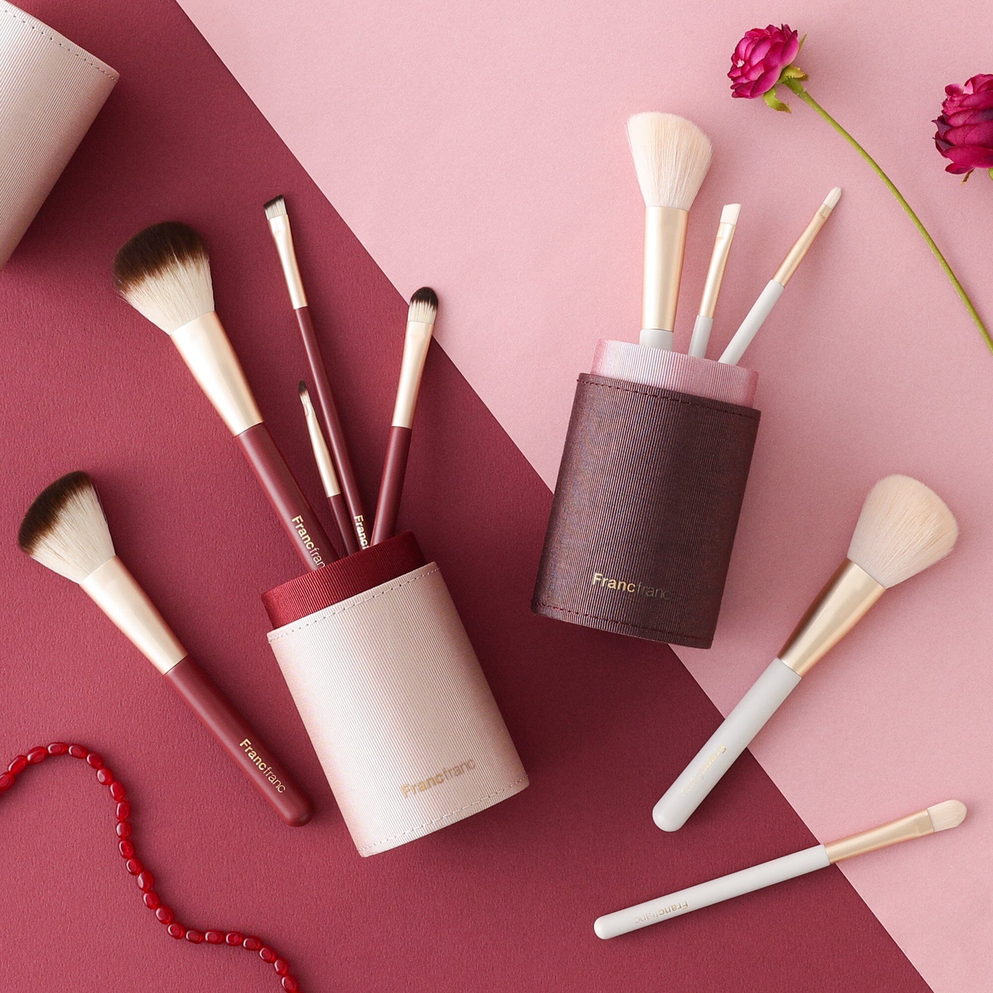 Bicolor Makeup Brush Set Pink