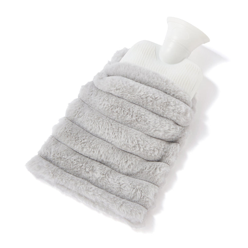 Hot Water Bottle With Cover  Gray