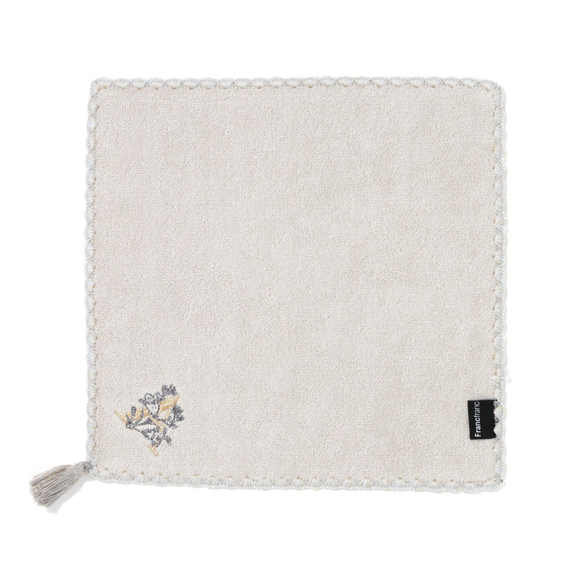 Initial Handkerchief Towel Flower A  Lighandkerchief Towel Gray