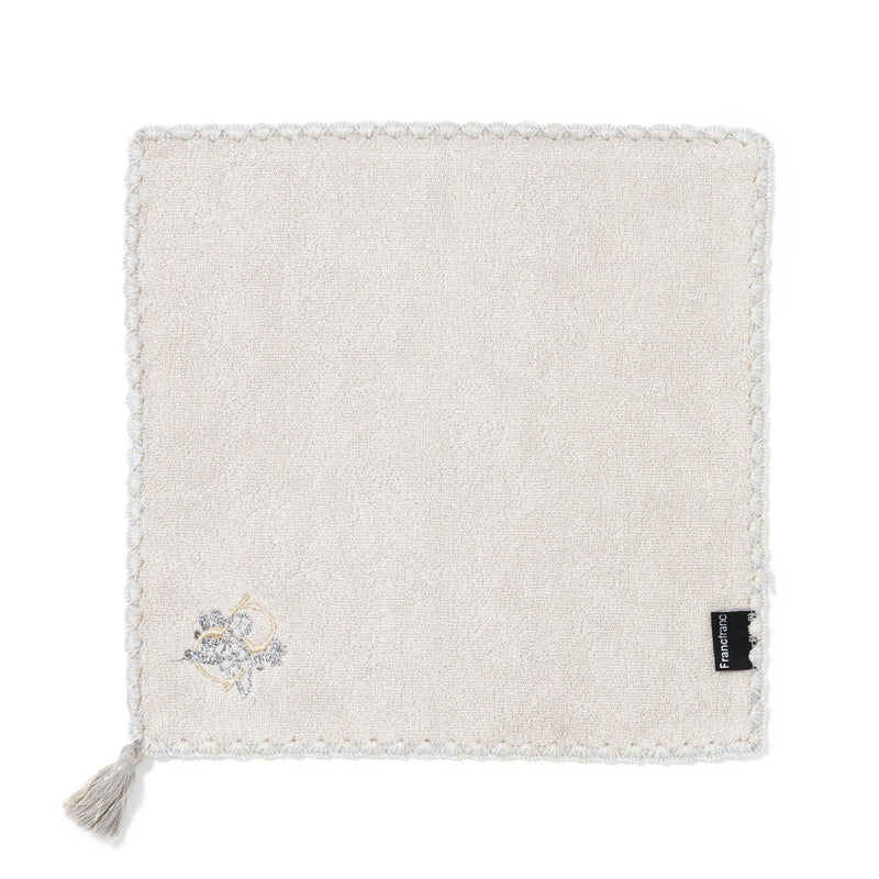 Initial Handkerchief Towel Flower S  Lighandkerchief Towel Gray