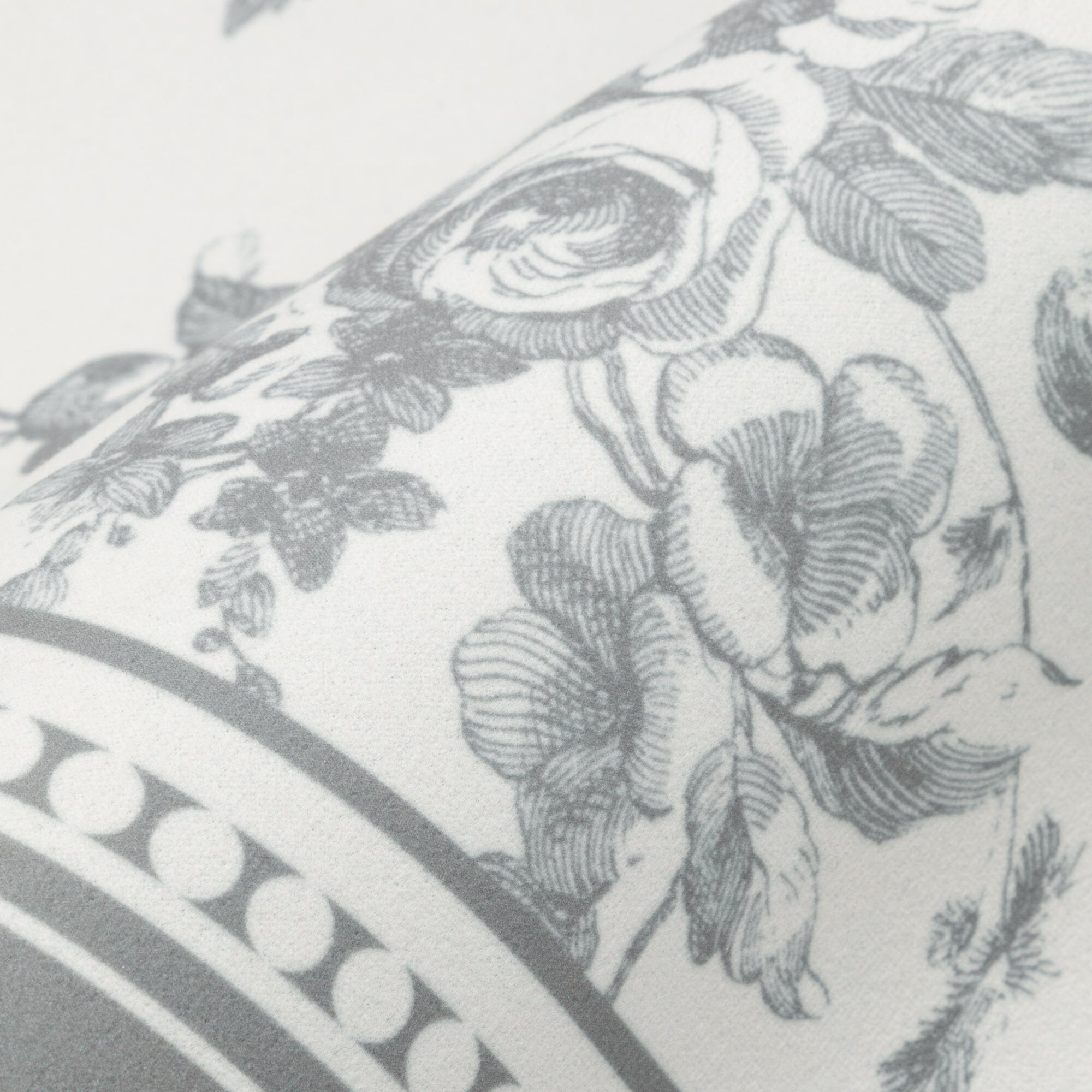 Soft Bath Mat with Diatomaceous Earth Semicircular Classic Flower Grey