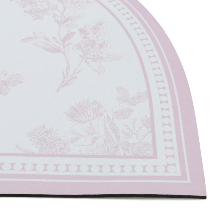 Soft Bath Mat with Diatomaceous Earth Semicircular Classic Flower Pink