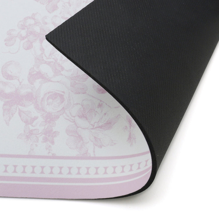 Soft Bath Mat with Diatomaceous Earth Semicircular Classic Flower Pink
