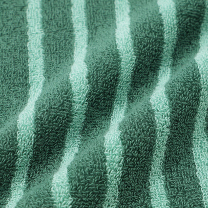 抗菌除臭條紋毛巾綠色