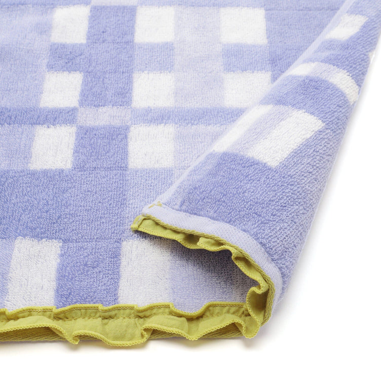 Antibacterial and Deodorizing Check Face Towel Purple