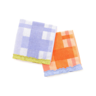 Antibacterial and Deodorizing Check Wash Towel Orange