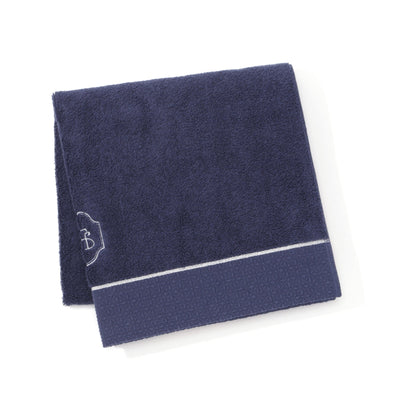 刺繡浴巾深藍色